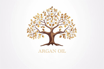 Argan Oil Tree Icon. argan extract. Beauty and cosmetics oil - argan. Product label and logo template. 