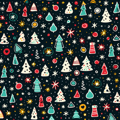 seamless pattern with christmas trees