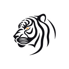 simple black tiger wild animal strong logo vector illustration template design