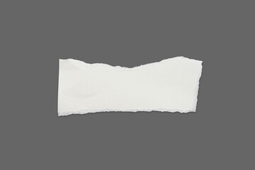 Recycled paper craft stick on a gray background. Set of paper torn on gray, White paper torn or ripped pieces of paper isolated on gray background with clipping path.