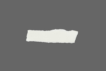 Recycled paper craft stick on a gray background. Set of paper torn on gray, White paper torn or ripped pieces of paper isolated on gray background with clipping path.