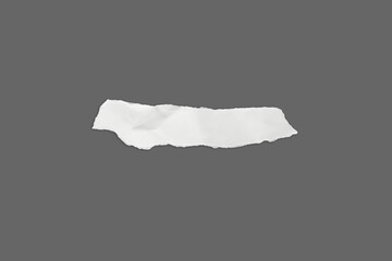 Recycled paper craft stick on a gray background. Set of paper torn on gray, White paper torn or...