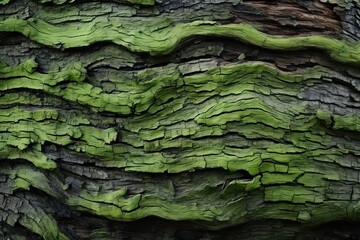 wooden plant organic green nature brown grunge oak design tree natural patter wet timbering old rough green macro wood bark forest foliage skin timber moss surface texture bark texture trunk detail - obrazy, fototapety, plakaty