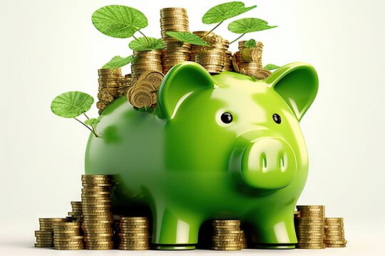 banking climb ascent stacks ecology growth green money finance plant cash piggybank finance saving currency Green growth coin piggy value 100 stack strategy bench euro improv coin bank change plant