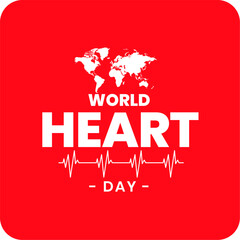 international heart day cardiogram background with world map design