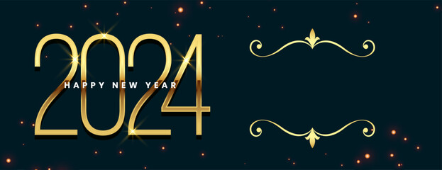 elegant 2024 new year event poster with text space