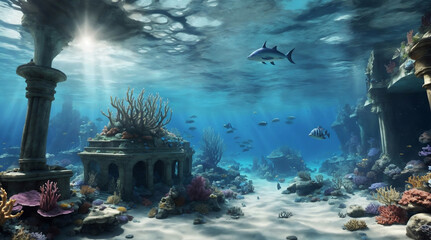 Fototapeta na wymiar Oceanic Wonders: Explore a Vibrant Underwater Realm