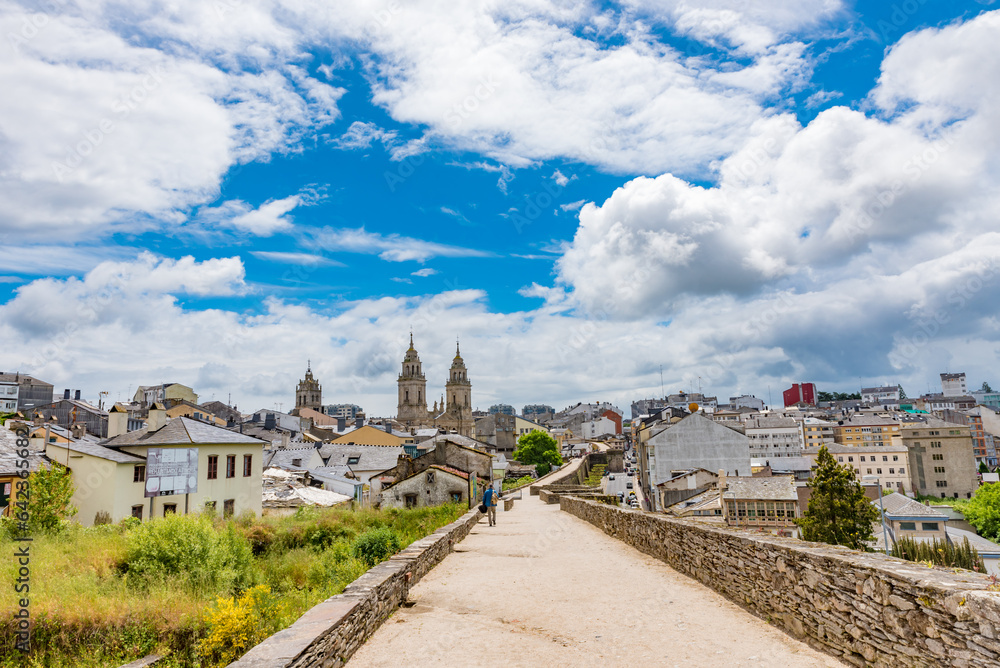 Wall mural Roman Walls of Lugo in Spain, UNESCO World Heritage Site