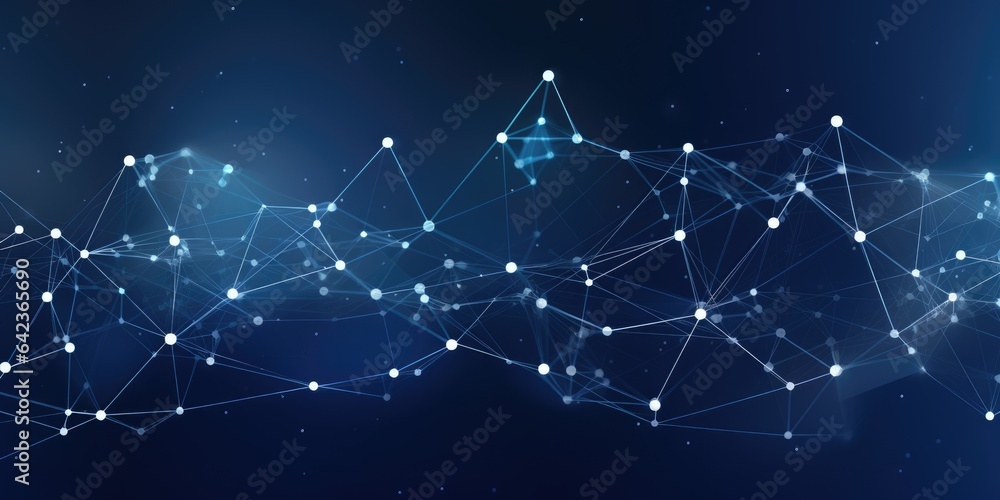 Aufkleber 3d network connections with plexus design blue background wallpaper. generative ai image weber.