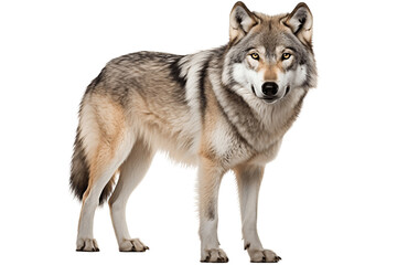 Wolves isolated on a transparent background. Generative Ai