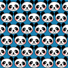 Panda Seamless Pattern. Hand Drawn pattern for children	
