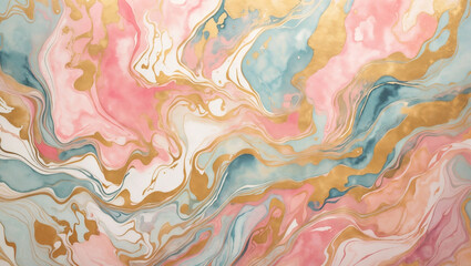 Ethereal Elegance: Pastel Watercolor with Golden Accents