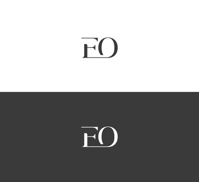 Letter EO, OE, FO, OF logo design template elements. Modern abstract digital alphabet letter logo.