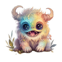 Fototapeta premium Imaginative Monster Adventure - Cute Creature in a Colorful World