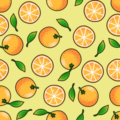 Orange Seamless Pattern. Hand Drawn Seamless Pattern	