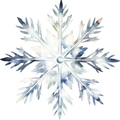 Watercolour snowflake illustration created with Generative AI technology