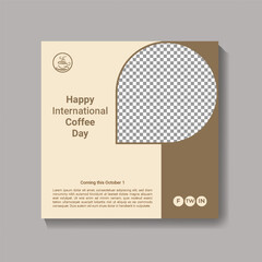 International coffee day Social media post design template
