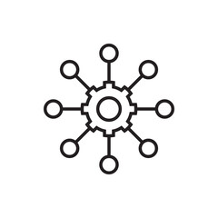 multichannel marketing icon vector. omni channel symbol. Network icon vector. Linear style sign for mobile concept and web design.