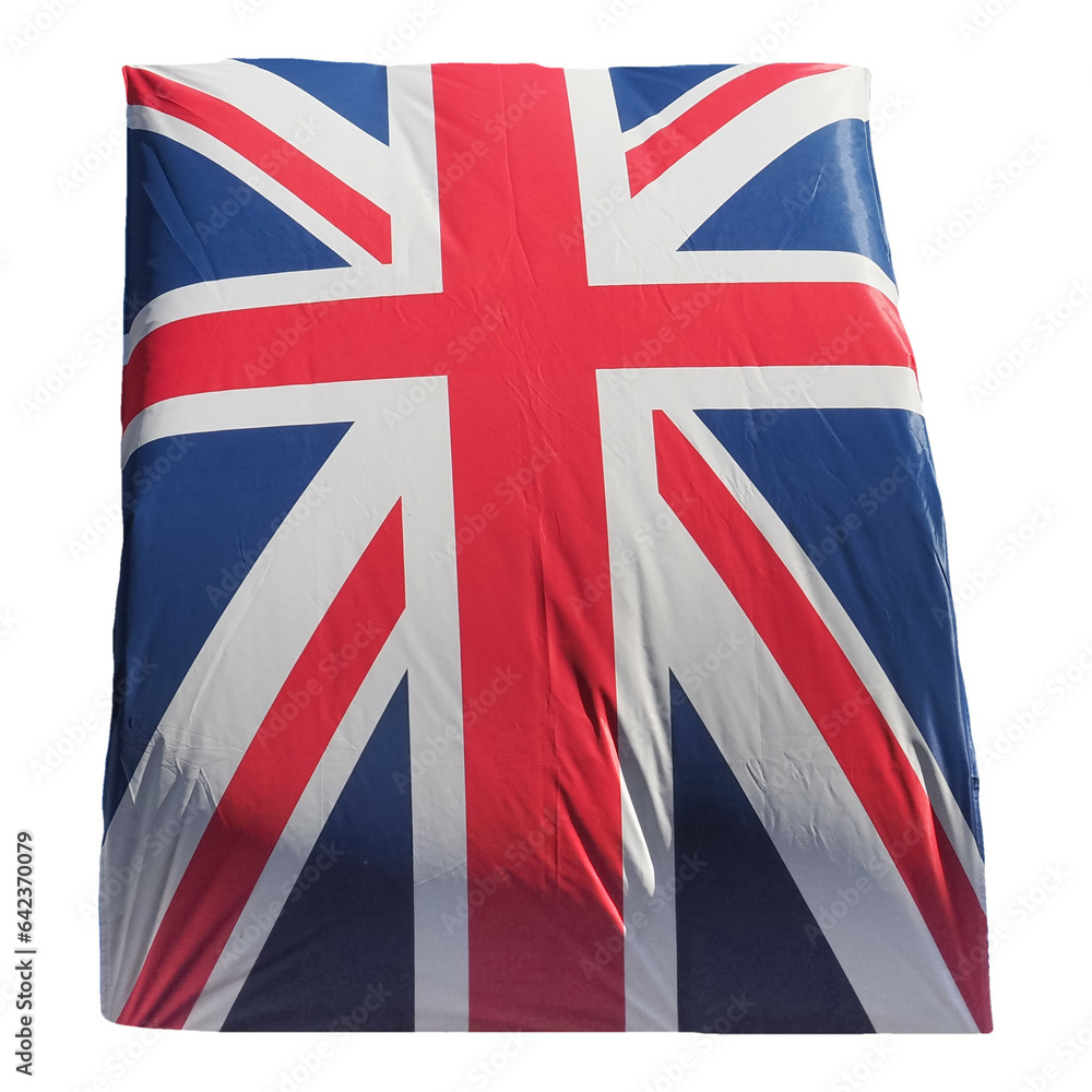 Sticker Union Jack flag of the United Kingdom isolated over white