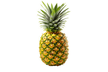 Tropical Pineapple isolated on a transparent background. Generative Ai