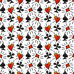 Old School Tattoo Seamless Pattern. Hand Drawn Seamless Pattern	
