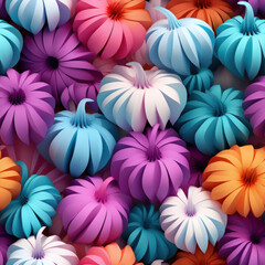 Pastel Pumpkins Seamless Halloween tile created with Generative AI technology