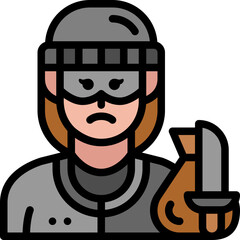 female thief filled outline icon