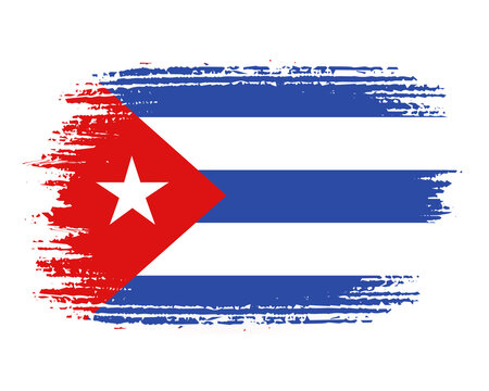 brush flag Cuba transparent background, cuba brush watercolour flag design template element PNG file cuba flag