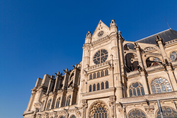 Exterior view of the Church of St. Eustache, Paris, France