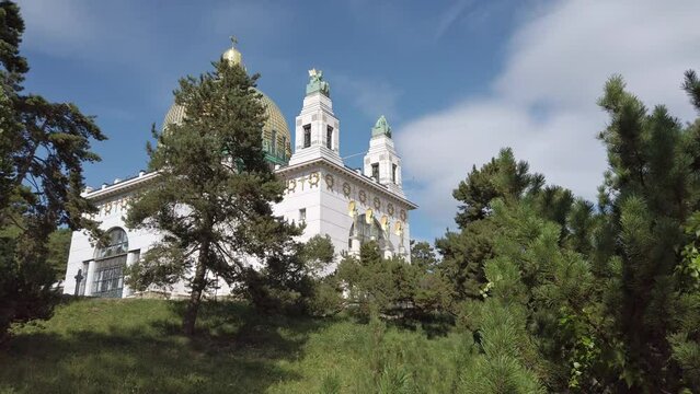 Church of Otto Wagner, out side, renovated, Vienna Austria