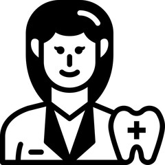 female dentist solid line icon