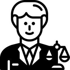 lawyer solid line icon