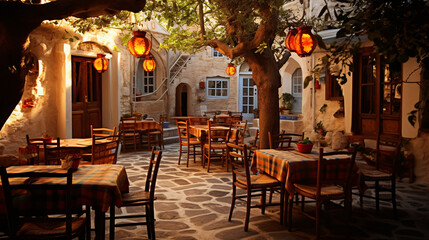 Fototapeta na wymiar Outdoors traditional tavern restaurant destination