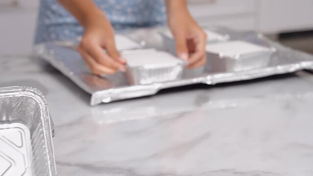 Covering and folding the edges with food foil