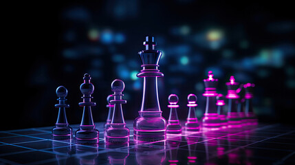 Noen chess pieces with king and pawns