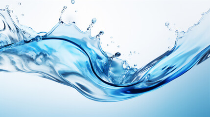 Clear abstract water splash curve, full of water splash in close up, isolated background, random curve, hyper realistic, beautiful dreammy light,