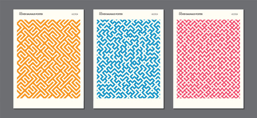 Collection of cover design templates with geometric patterns.Applicable for covers, magazine, brochures, posters and banners. Vector illustration.