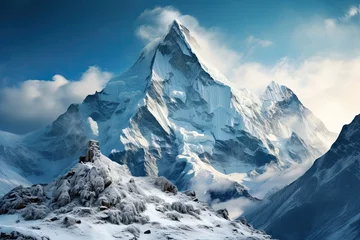 Papier Peint photo Everest Mount Everest isolated on white background