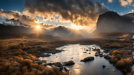 Fototapeta premium sunrise in the mountains