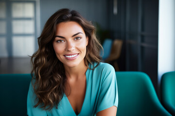 Fototapeta premium Portrait of a beautiful woman looking at the camera