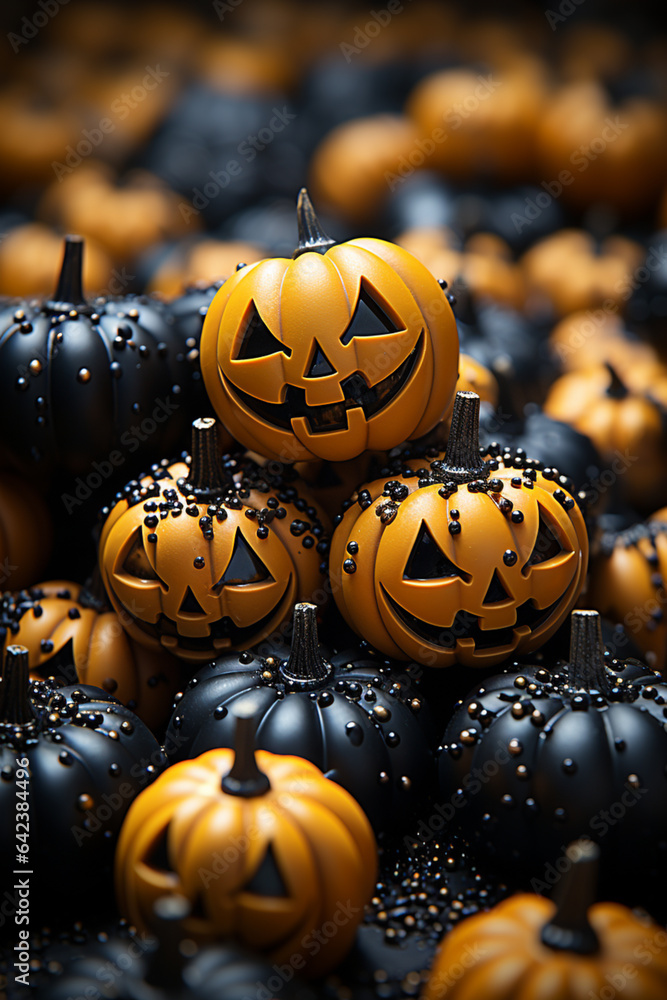 Poster minimal halloween background Generative AI technology.