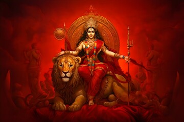 Hindu goddess Durga generated by Ai