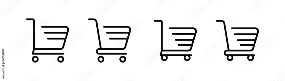 Poster shopping cart icon set. different shopping cart icon symbol sign collections. simple line style and 