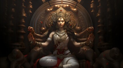 Hindu goddess Durga generated by Ai