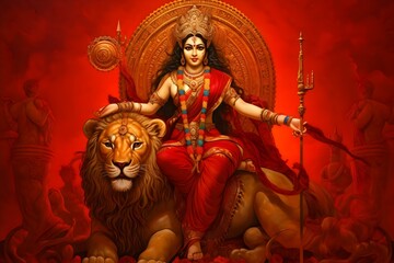 Hindu goddess Durga generated by Ai