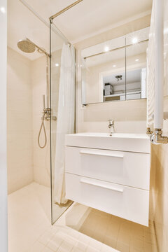 Sinks and shower cabin