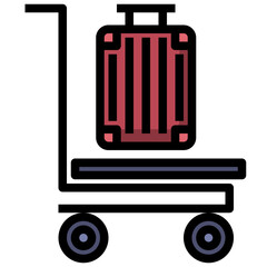 TROLLEY line icon,linear,outline,graphic,illustration
