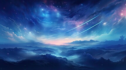 Night sky anime inspired starry vast galaxy