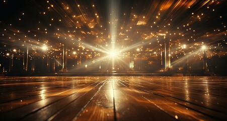 Fototapeta na wymiar stage near reflected lights and floor, in the style of festive atmosphere,