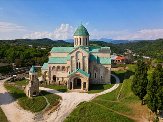 Fototapeta na wymiar Georgia aerial photo of Bagrati Cathedral in Kutaisi